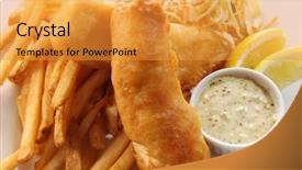  Presentation with chip - Slides consisting of fish and chips background and a gold colored foreground
