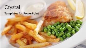  Presentation with deep - Theme with fish and chips background and a soft green colored foreground