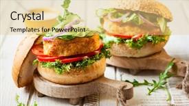  Presentation with burgers - Beautiful presentation featuring fish and crab burgers backdrop and a lemonade colored foreground