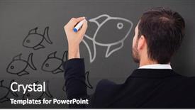  Presentation with marker - Audience pleasing PPT layouts consisting of fish animation - rear view of businessman writing backdrop and a dark gray colored foreground