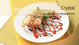  Presentation with appetizer - Presentation theme consisting of fish appetizer background and a yellow colored foreground