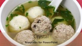  Presentation with food fish - Cool new presentation theme with fish-ball-and-pork-meatball backdrop and a coral colored foreground