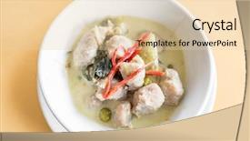  Presentation with fish ball - Theme having fish ball green curry thai background and a lemonade colored foreground