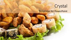  Presentation with food fish - Amazing slides having deep fried food with fresh backdrop and a yellow colored foreground