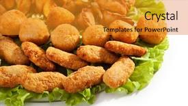  Presentation with food fish - PPT layouts featuring deep fried food with fresh background and a gold colored foreground