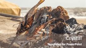  Presentation with fish beach - Presentation having fish-barbeque-on-the-beach background and a  colored foreground