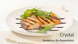  Presentation with herbs - Audience pleasing slide deck consisting of fish bone - carp fillet served with herbs backdrop and a lemonade colored foreground