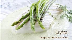  Presentation with green emerlad - Amazing PPT layouts having fish bone - codfish with green asparagus backdrop and a soft green colored foreground