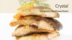  Presentation with bone fish - Slide set consisting of fish bone - four pieces of carp filled background and a blonde colored foreground