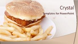  Presentation with burger - Beautiful presentation featuring fish burger and french fries backdrop and a lemonade colored foreground