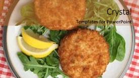  Presentation with war rocket - PPT layouts enhanced with fish cake - cod fishcakes served background and a gold colored foreground