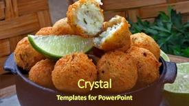  Presentation with salt - Amazing PPT theme having fish cake - salt cod croquettes bolinhos de backdrop and a tawny brown colored foreground