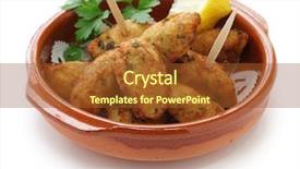  Presentation with salt - Beautiful presentation design featuring fish cake - salt cod croquettes bolinhos de backdrop and a tawny brown colored foreground