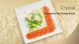  Presentation with salad - Beautiful slide deck featuring fish carpaccio with salad and mozzarella backdrop and a lemonade colored foreground