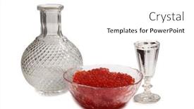  Presentation with vodka - Slide deck enhanced with fish caviar and glass of vodka on a white background background and a white colored foreground