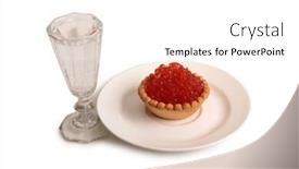  Presentation with vodka - Colorful presentation design enhanced with fish caviar and glass of vodka on a white background backdrop and a white colored foreground