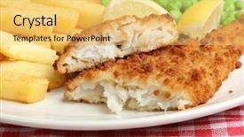  Presentation with peas - Colorful PPT theme enhanced with fish chips and peas backdrop and a yellow colored foreground