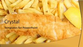  Presentation with fish carton - Colorful slide deck enhanced with fish chips in cardboard takeaway backdrop and a yellow colored foreground