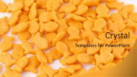  Presentation with fish - Colorful slide deck enhanced with fish crackers backdrop and a gold colored foreground