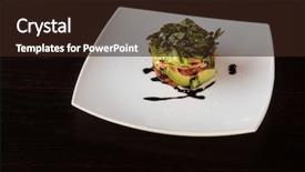  Presentation with salmon fish - Beautiful theme featuring fish decorated with sesame seed backdrop and a wine colored foreground