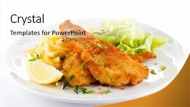  Presentation with fish - Amazing presentation having fish dish - fried fish fillet backdrop and a white colored foreground