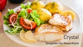  Presentation with fish - Amazing PPT layouts having fish dish - fried fish fillet backdrop and a lemonade colored foreground