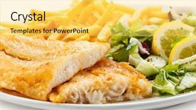  Presentation with fish immunology - PPT theme enhanced with fish dish - fried fish fillet background and a yellow colored foreground