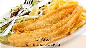  Presentation with trout fish file - Amazing slides having fish dish - fried fish fillet backdrop and a yellow colored foreground