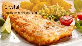  Presentation with fish immunology - Theme having fish dish - fried fish fillet background and a  colored foreground