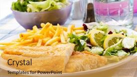  Presentation with fish - Slide set having fish dish - fried fish fillet background and a  colored foreground