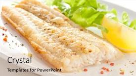  Presentation with fish koi animated - Beautiful slide set featuring fish dish - fried fish fillet backdrop and a  colored foreground
