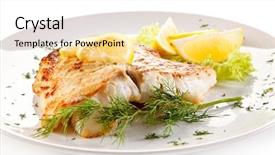  Presentation with fish - Slide deck consisting of fish dish - fried fish fillet background and a lemonade colored foreground