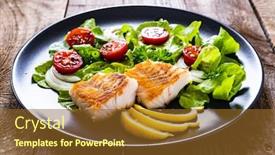  Presentation with fish - Amazing PPT layouts having fish-dish-fried-cod-fillet backdrop and a tawny brown colored foreground