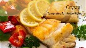  Presentation with fish - Slide deck having fish-dish-fried-cod-fillet background and a yellow colored foreground