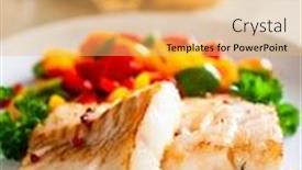  Presentation with fish - Amazing presentation theme having fish-dish-fried-fish-fillet backdrop and a yellow colored foreground