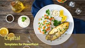  Presentation with carrots - Slides having fish-dish-fried-halibut background and a coral colored foreground