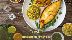  Presentation with cabbage - PPT layouts having fish-dish-fried-halibut background and a  colored foreground
