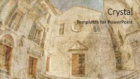  Presentation with kotor montenegro - Beautiful PPT theme featuring fish-eye lens look of the old city on sky background in retro style kotor montenegro backdrop and a coral colored foreground