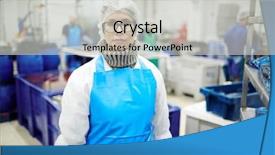  Presentation with from waste produce natural gas factory - PPT theme with fish factory staff in apron background and a light gray colored foreground