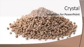  Presentation with farming - Theme with fish farming - pile of compound feed pellets background and a light gray colored foreground