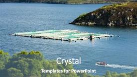  Presentation with farm - Presentation design enhanced with fish farming - salmon farm loch a chairn background and a teal colored foreground