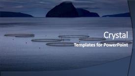  Presentation with farming - Presentation theme with fish farming in faroe island background and a ocean colored foreground