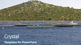  Presentation with fish net - Theme enhanced with fish farming in net cages background and a  colored foreground