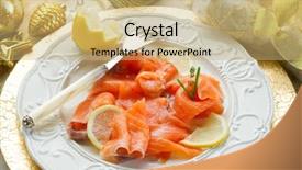  Presentation with salmon dish - Audience pleasing presentation theme consisting of yale - deer seen during safari backdrop and a coral colored foreground