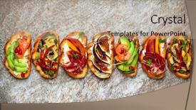  Presentation with vietnamese food for tet holiday - Audience pleasing slide deck consisting of fish festival - set of assorted bruschetta backdrop and a coral colored foreground