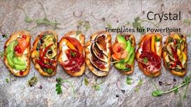  Presentation with jewish holiday symbol jewish food - Cool new presentation theme with fish festival - set of assorted bruschetta backdrop and a coral colored foreground