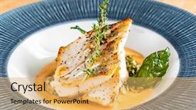  Presentation with sauce - Cool new presentation design with fish fillet cod with sauce backdrop and a yellow colored foreground
