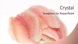  Presentation with food fish - Audience pleasing theme consisting of fish fillet image series backdrop and a sky blue colored foreground