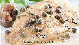  Presentation with sauce - Cool new theme with fish fillet in white wine backdrop and a coral colored foreground