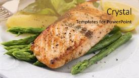  Presentation with salmon grilled fish salmon grilled - Audience pleasing presentation theme consisting of fish fillet recipes - grilled salmon with asparagus backdrop and a yellow colored foreground